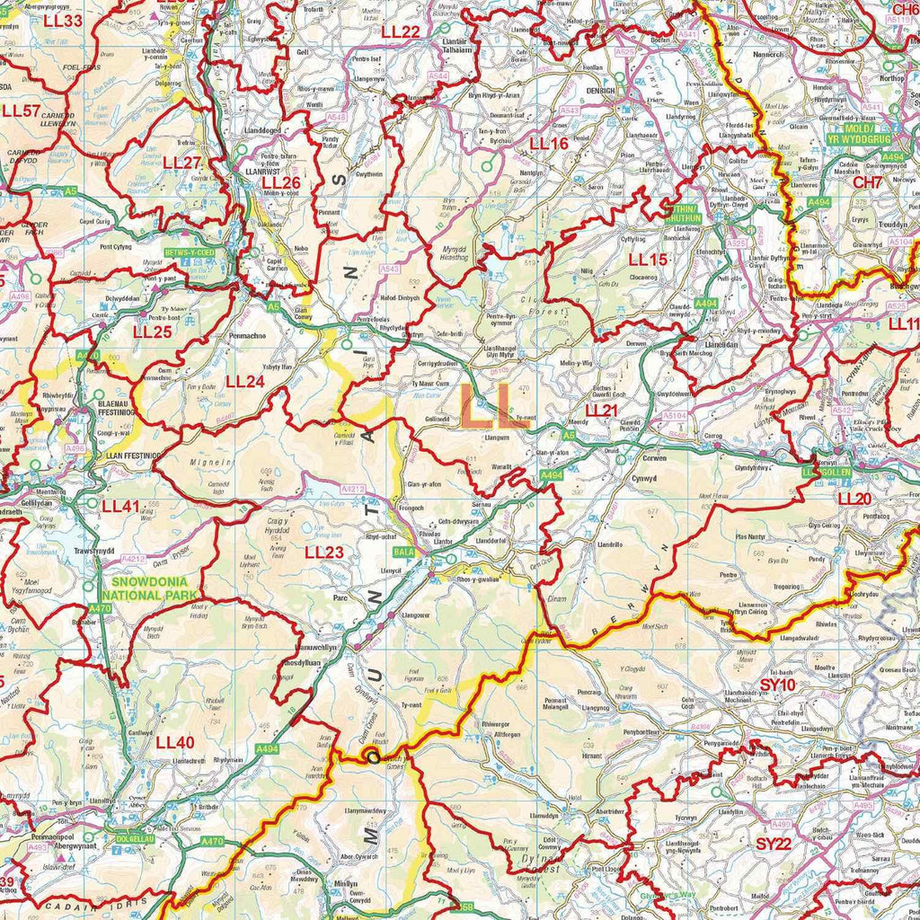 Wales Postcode District Map (D3) – Map Logic