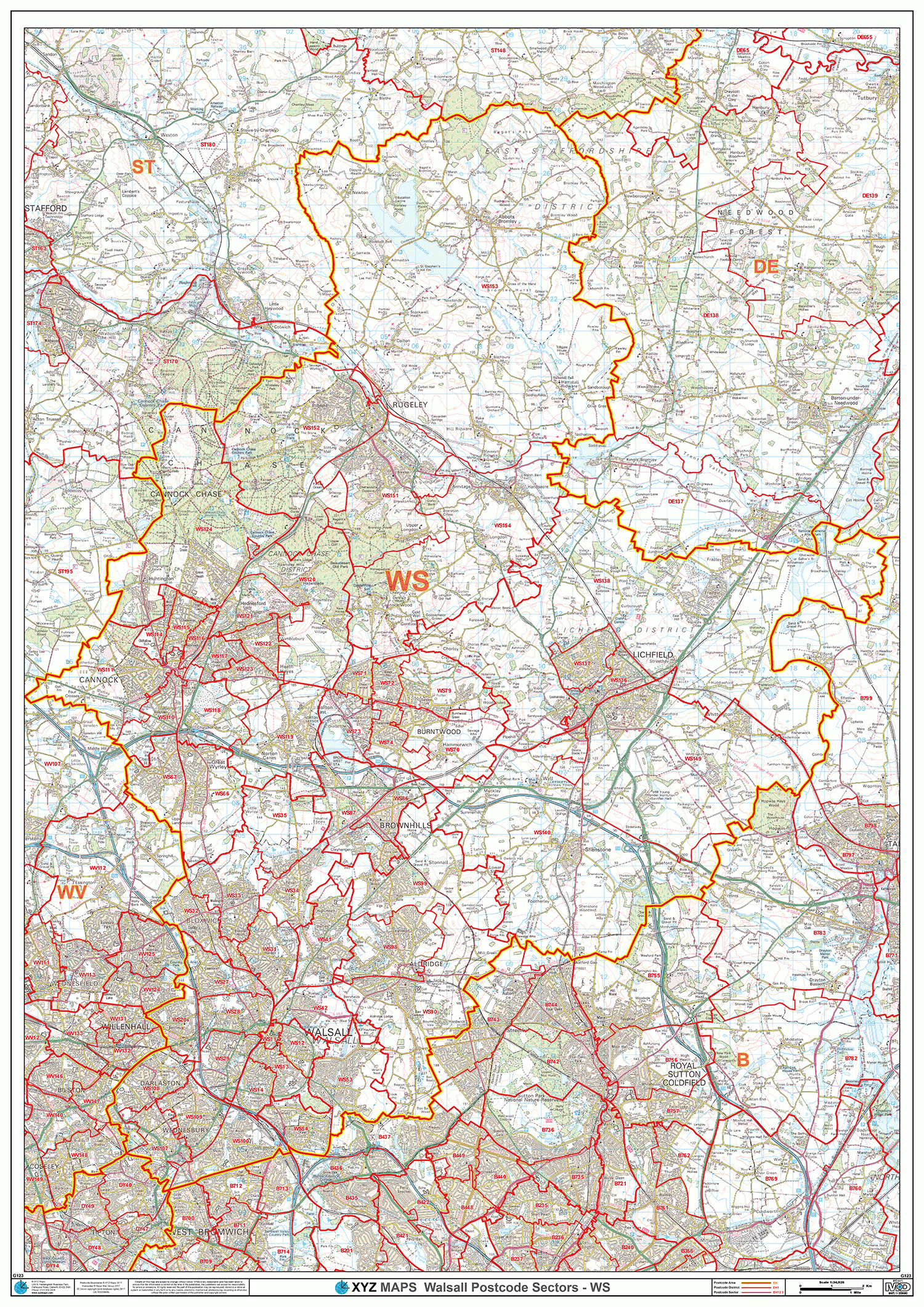 Walsall Postcode Map (WS) – Map Logic