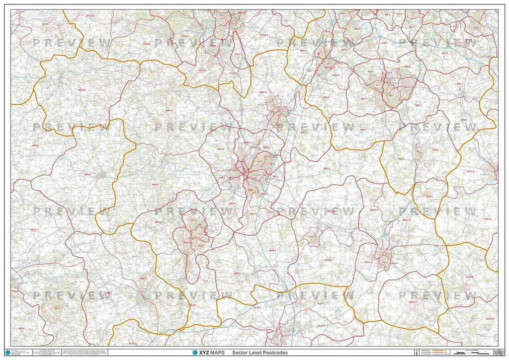 WR Postcode Map for the Worcester Postcode Area GIF or PDF Download ...