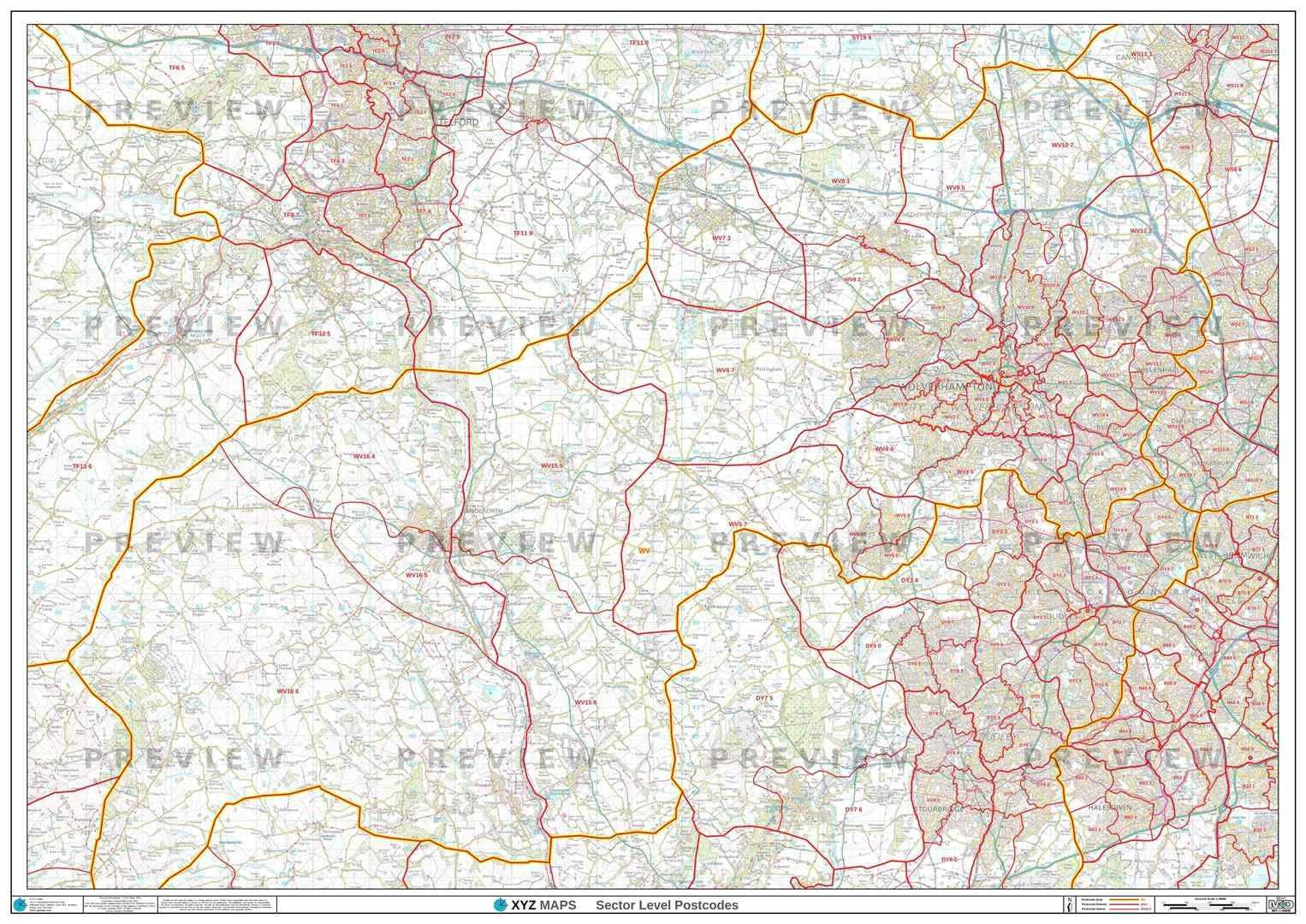Wolverhampton Postcode Map (WV) – Map Logic