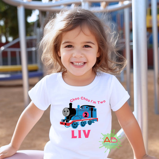 Boys and Girls Choo Choo I'm Two, Custom Thomas the Tank Engine Birthd –  AishaBaileyDesigns