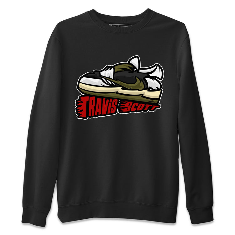 Jordan 1 Travis Scott Olive | Cartoon Shoes Unisex Shirts | SNRT ...