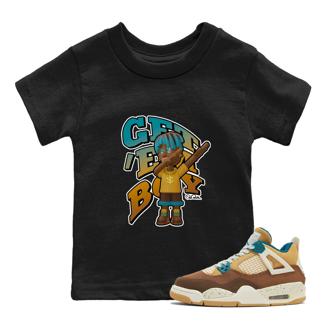 Air Jordan 4 Cacao Wow | Get'em Boy Kids T-Shirt | SNRT Sneaker Release ...
