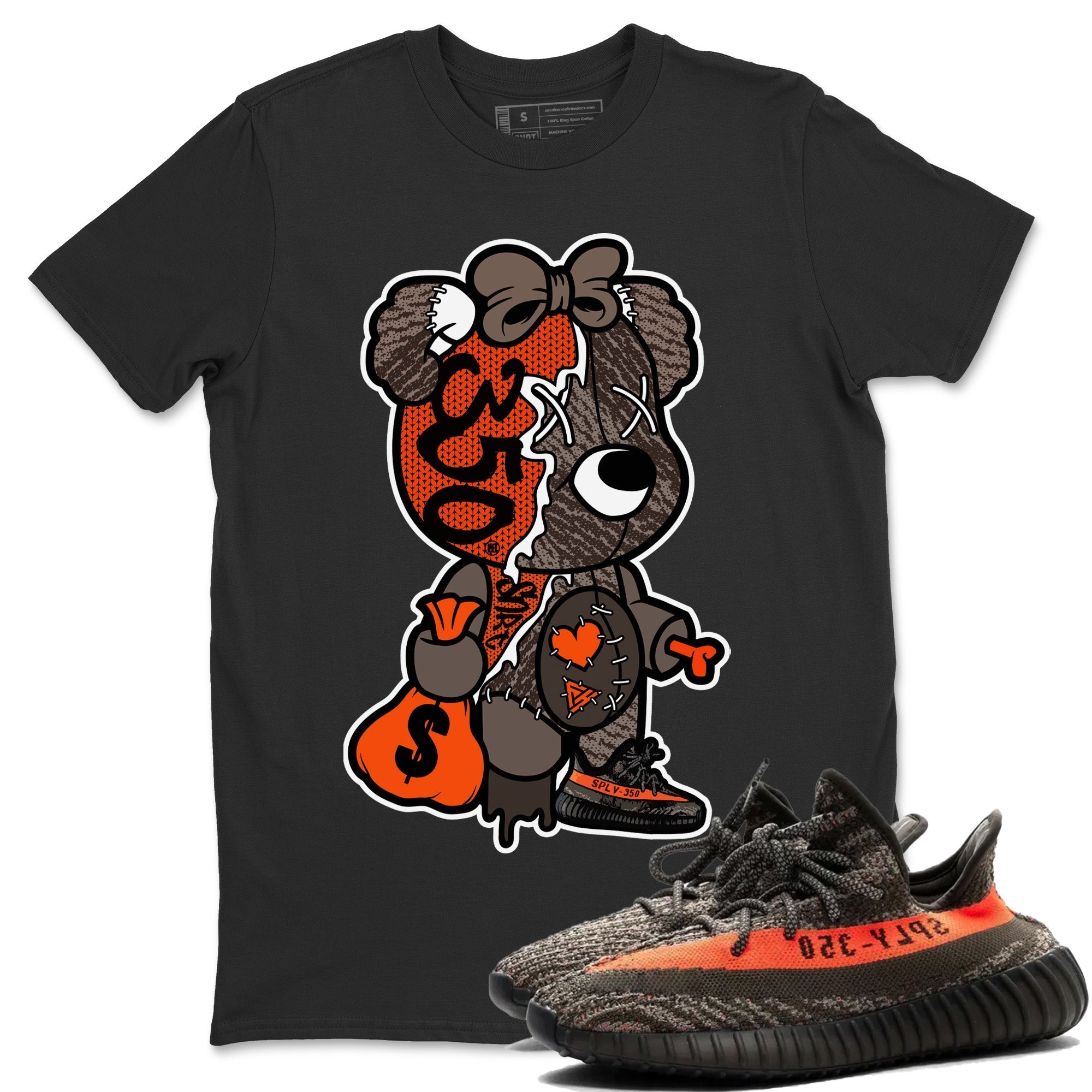 Stitched Hustle Bear Unisex Tops - Yeezy 350 Carbon Beluga