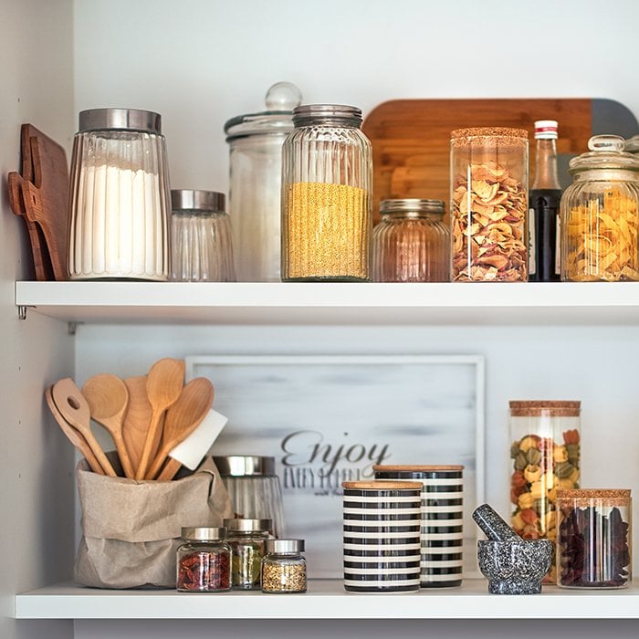 kitchen cupboard organisation