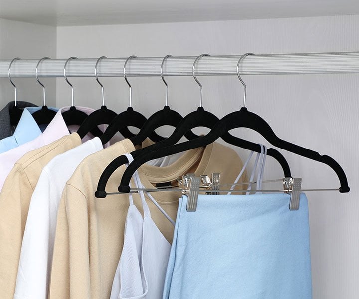 reinforced clothes hangers and trouser bars 