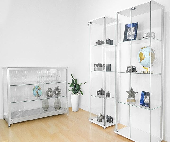 Glass display cabinets 