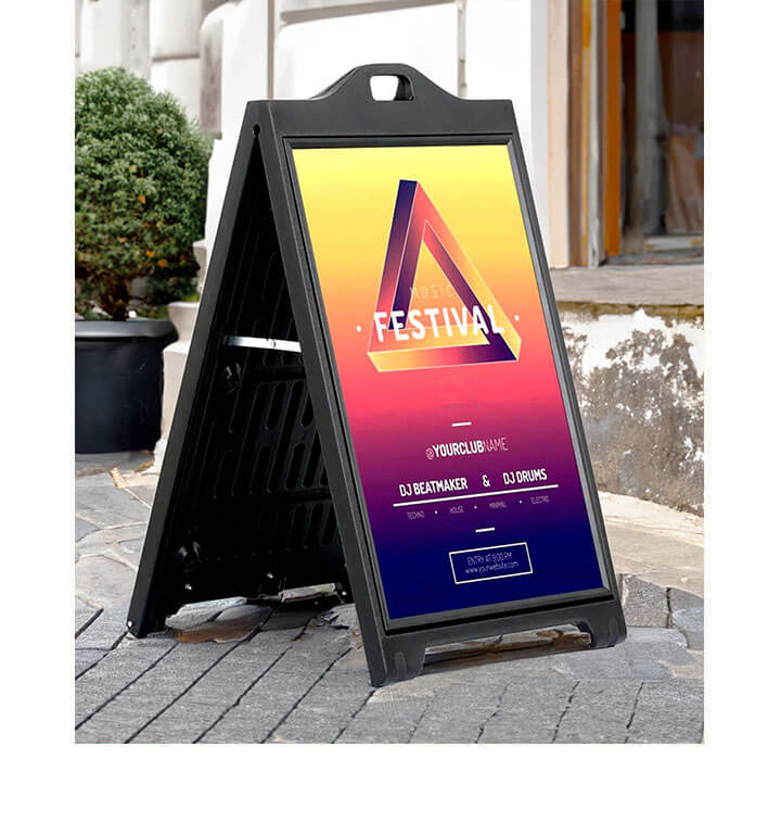 Retail pavement signs
