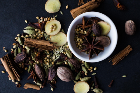 Variety of warm spices including cinnamon