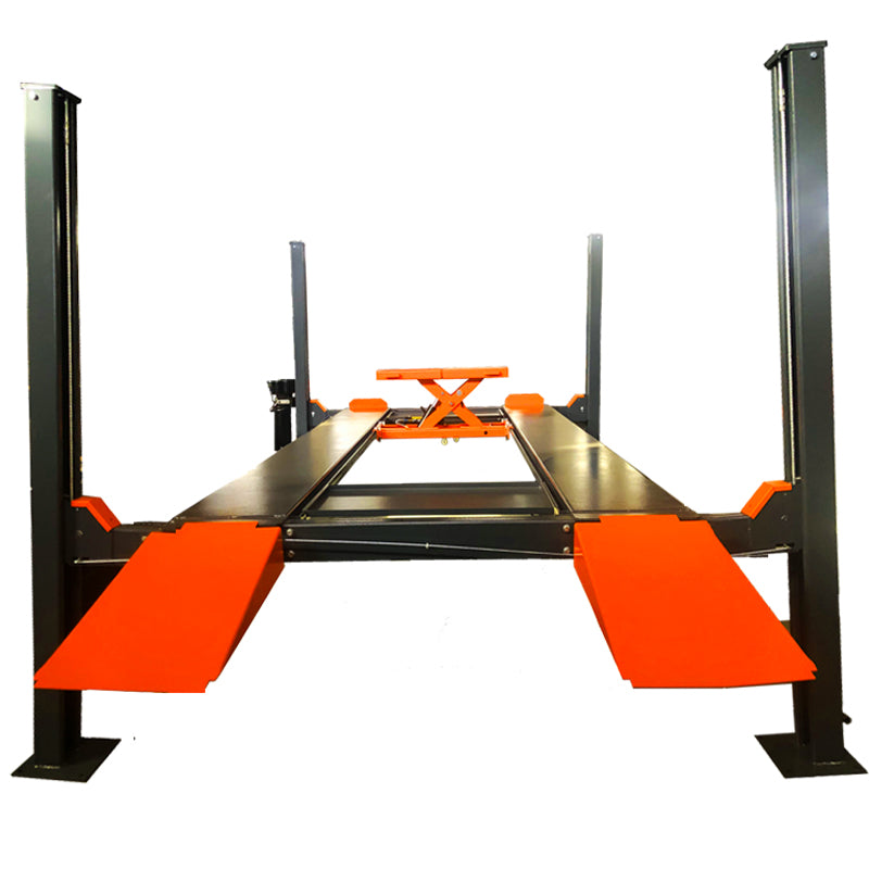 Front side view of the KT-4H150 15,000lb 4-Post Alignment Lift by Katool