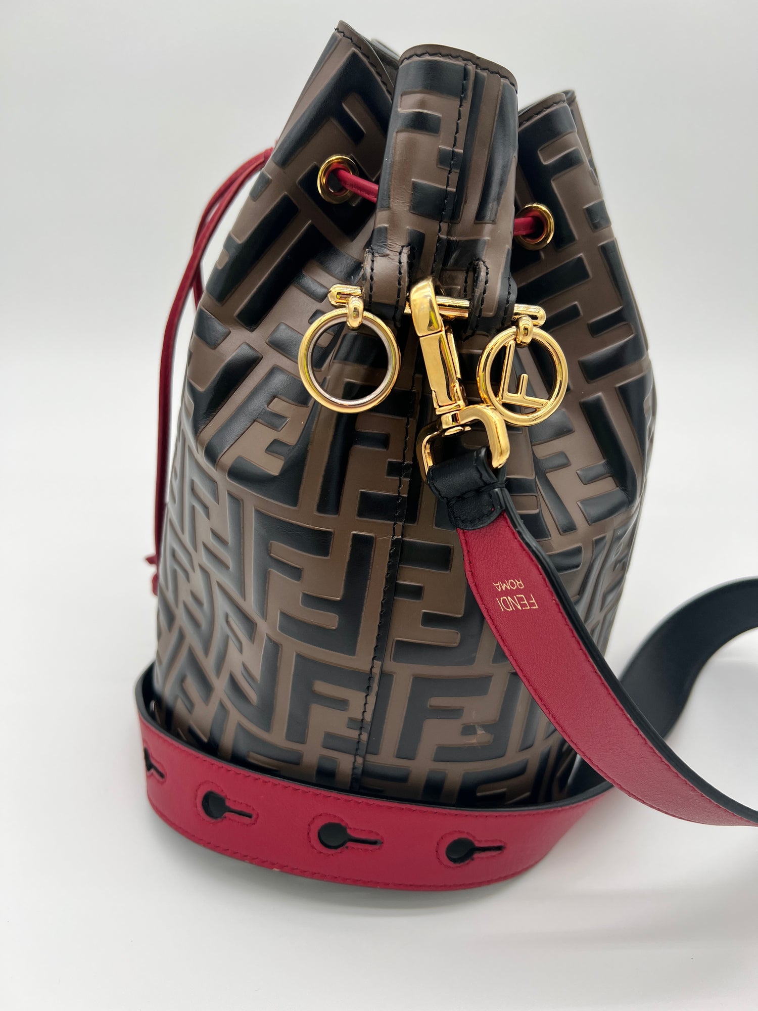 Fendi Mon Tresor Embossed Bucket Bag - Large