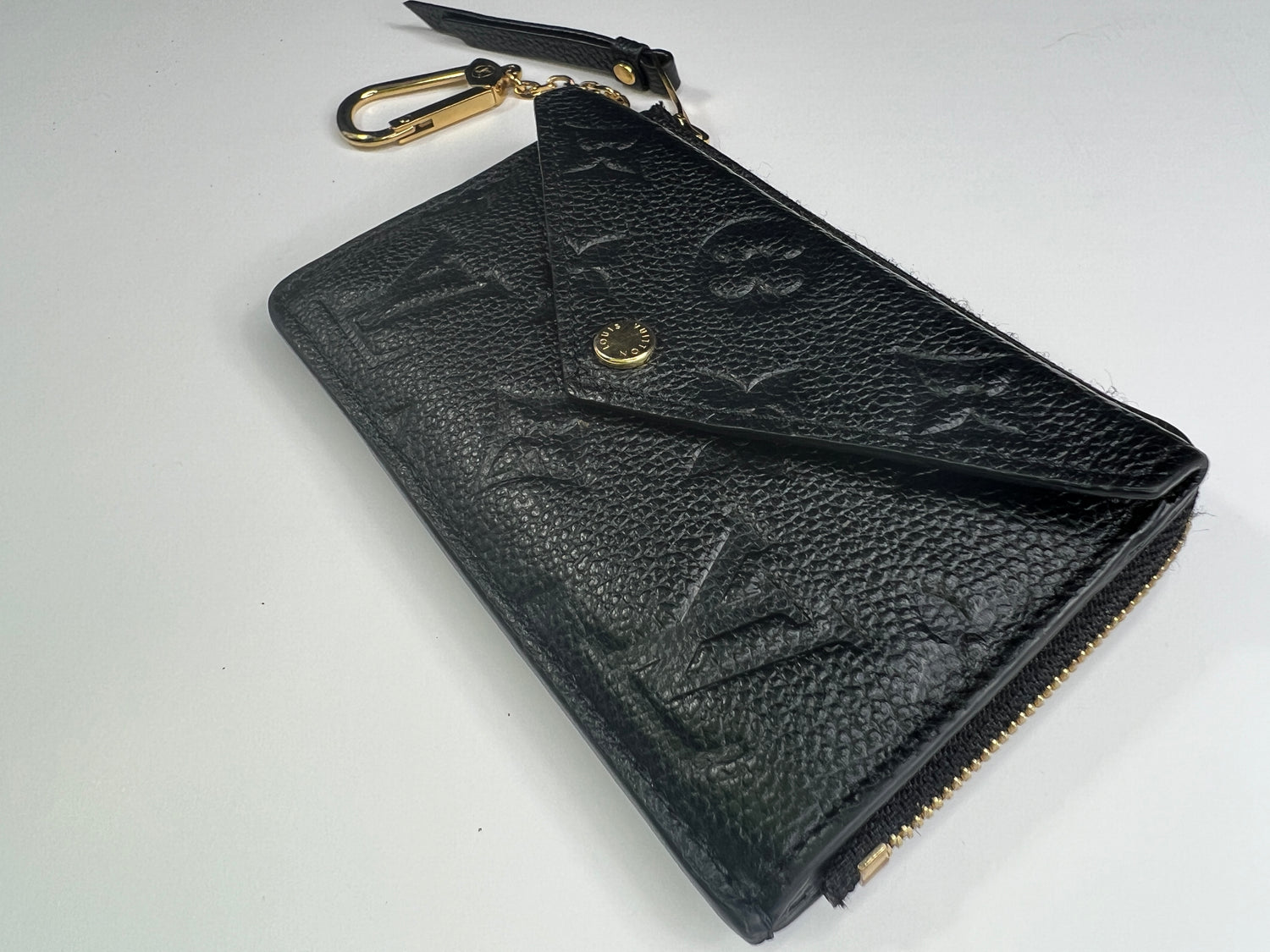 Louis Vuitton Black Monogram Empreinte Leather Recto Verso Card Holder For  Sale at 1stDibs