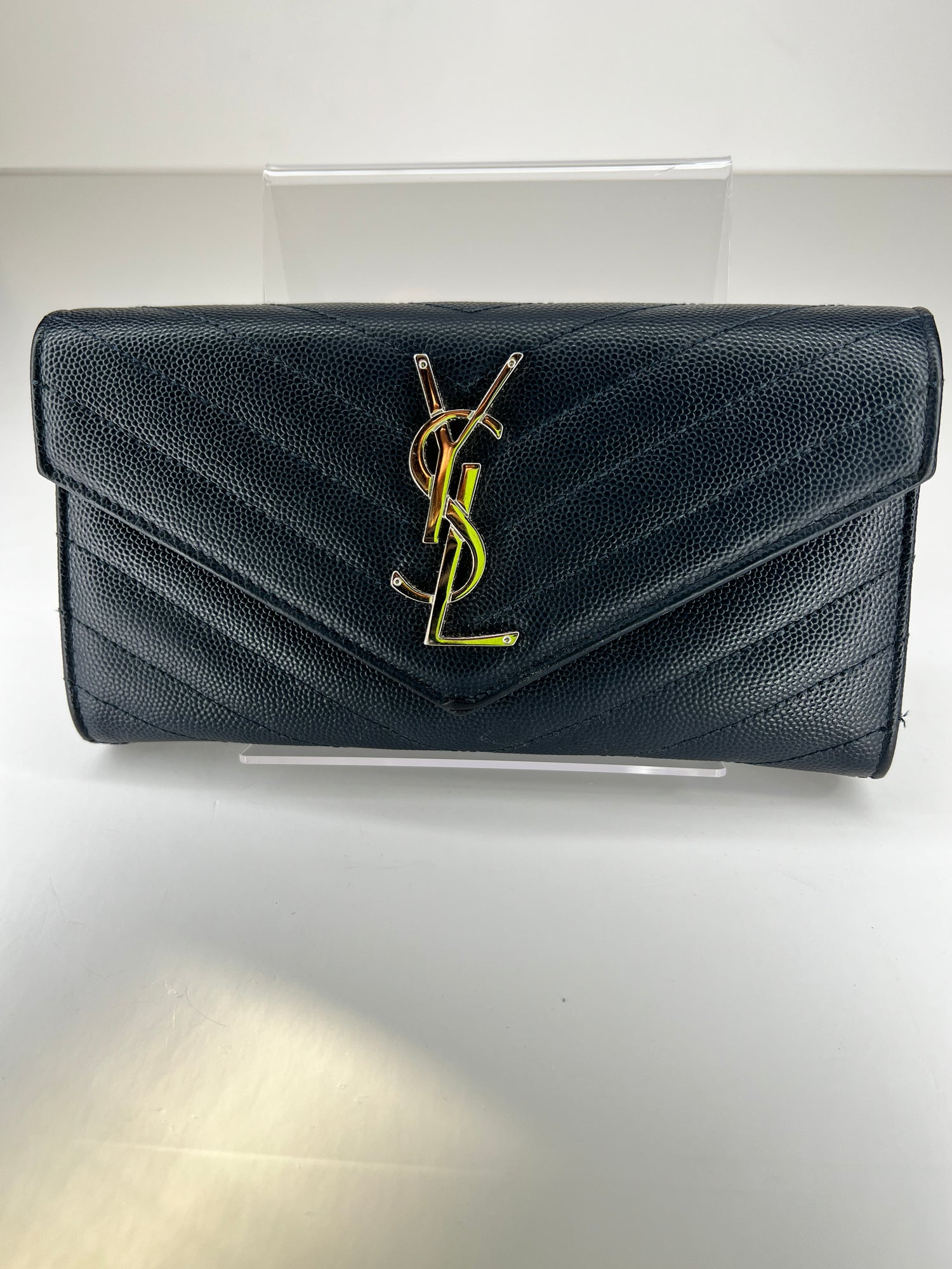 Saint Laurent Large Cassandre Matelasse Chain Wallet