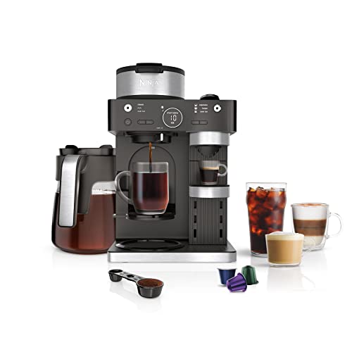 Ninja CFP201 DualBrew System 12-Cup Coffee Maker, Single-Serve for Grounds  & K-Cup Pod Compatible, 3 Brew Styles, 60-oz. Water Reservoir & Carafe