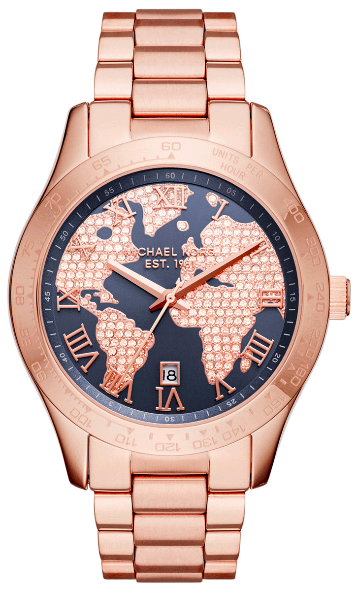 Michael Kors Layton Rose Gold Dial Rose Gold Steel Strap Watch for 