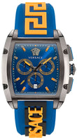 Versace Greca Silver Dial Gold Steel Strap Watch for Men