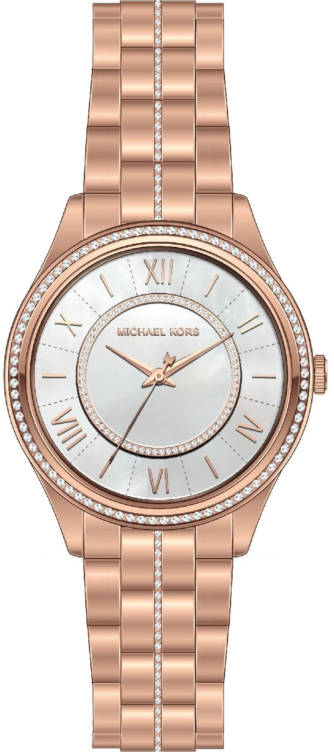 Michael Kors Lauryn Mother of Pearl Dial Rose Gold Steel Strap Watch for  Women