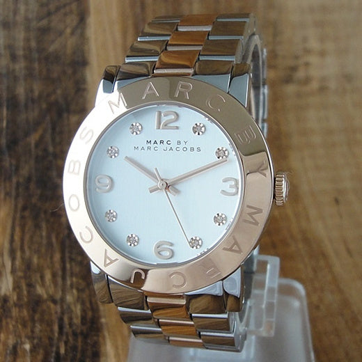 Buy Marc Jacobs Amy Silver Dial Two Tone Stainless Steel Strap Watch ...