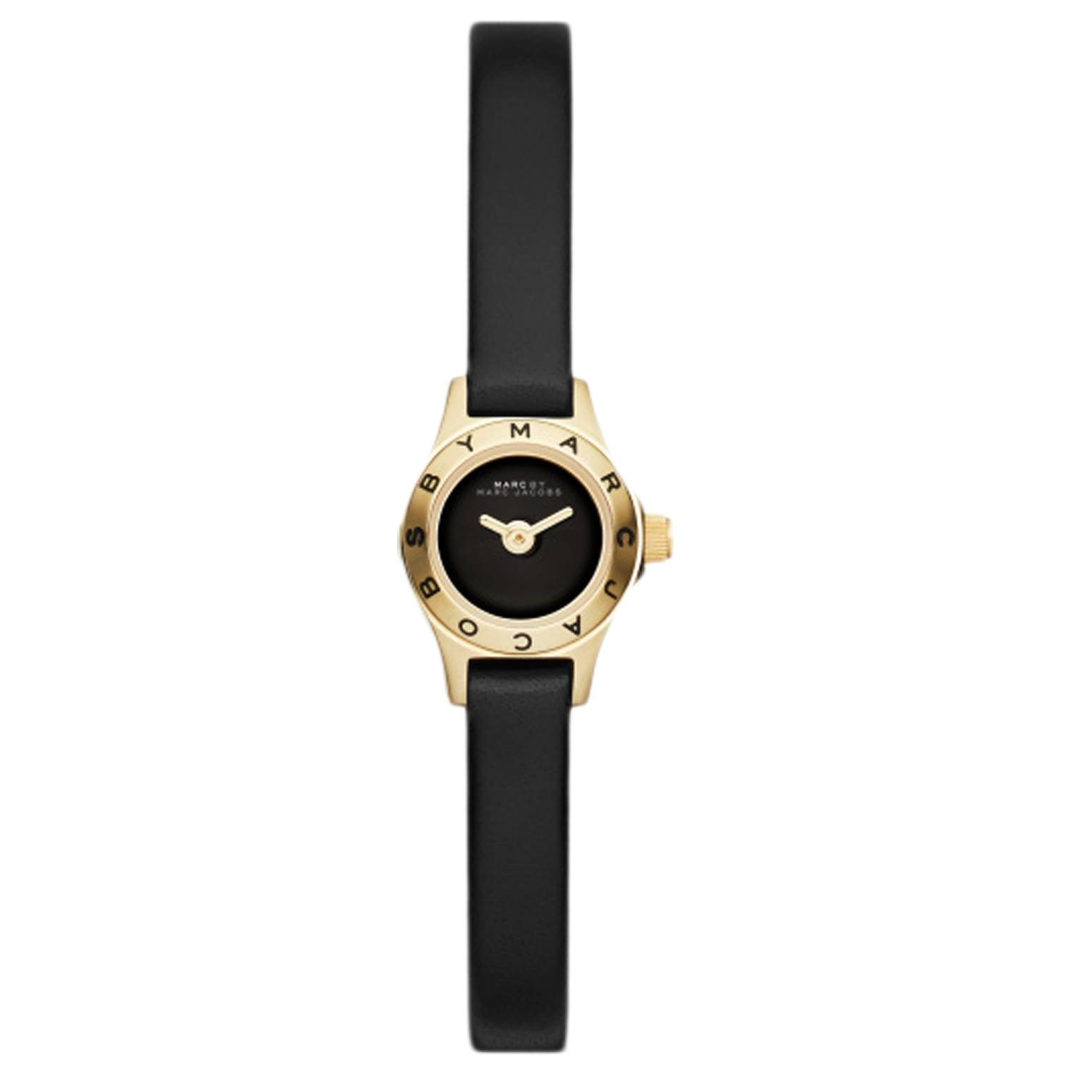 Marc Jacobs Blade Black Dial Black Leather Strap Watch for Women