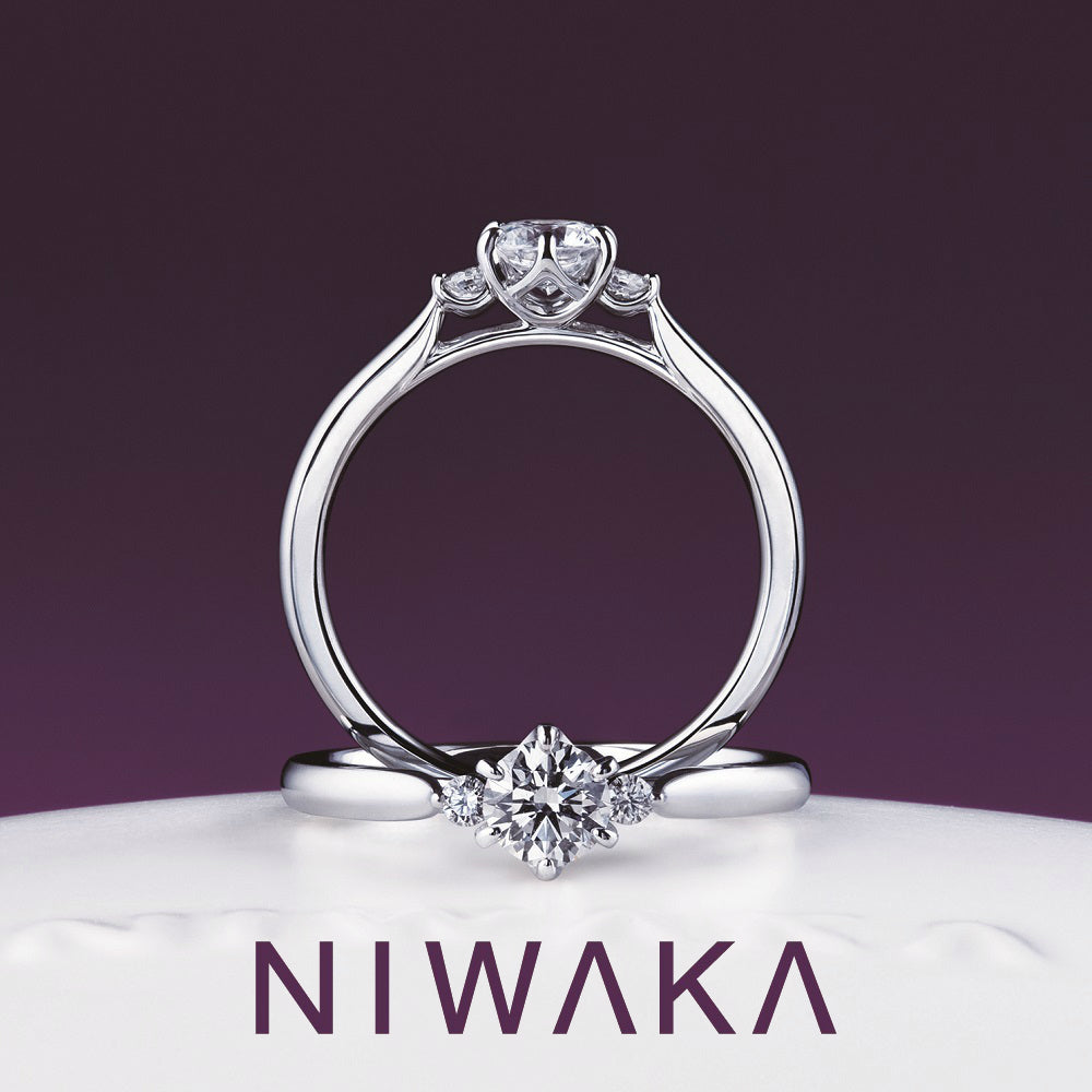 NIWAKA Engagement Ring "White Bell"