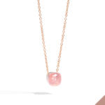 With Pomellato pendant nude rose quartz chain (46cm) from Aye Isuzu East.