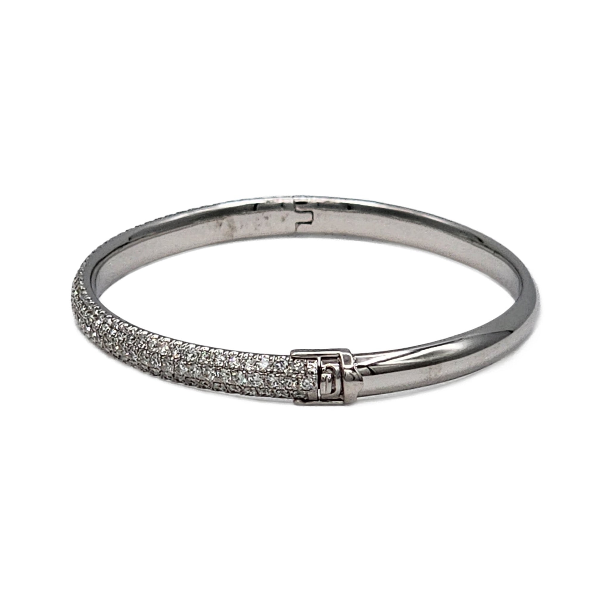 Pave Diamond Adjustable Bangle Bracelet