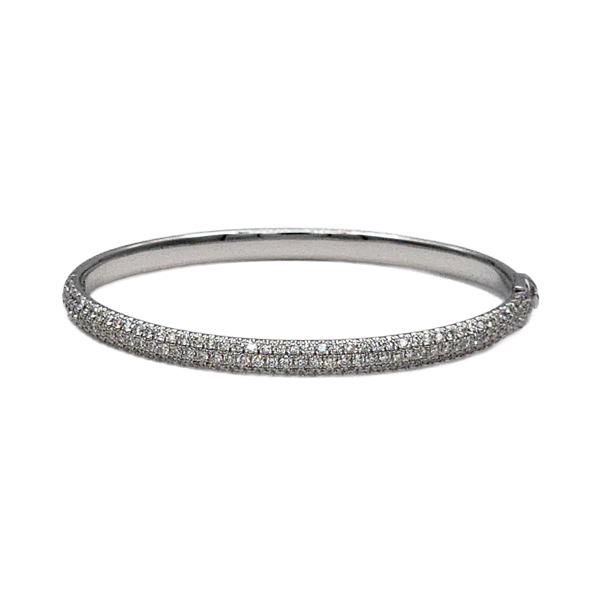 Contemporary Micro Pave Diamond Platinum Bangle Bracelet For Sale at  1stDibs | micro pave bracelet, pave bangle, micro pave diamond bracelet