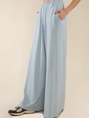 Sky Blue Wide Leg Pants - Brooke Everlasting - Sky Blue Pants