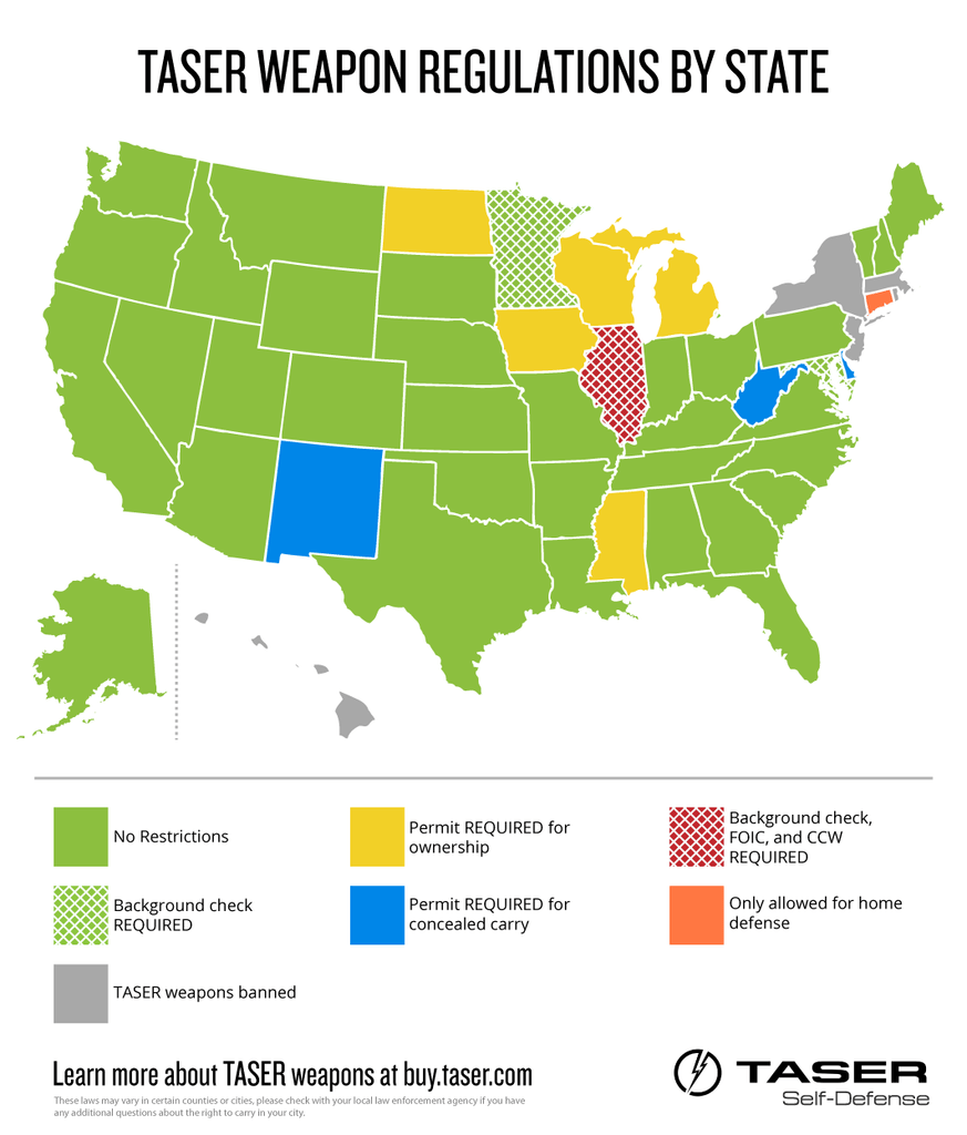 state taser laws map restrictions self defense carry tasers regulations weapon states concealed department open 1024 x26p imgur cartridge service