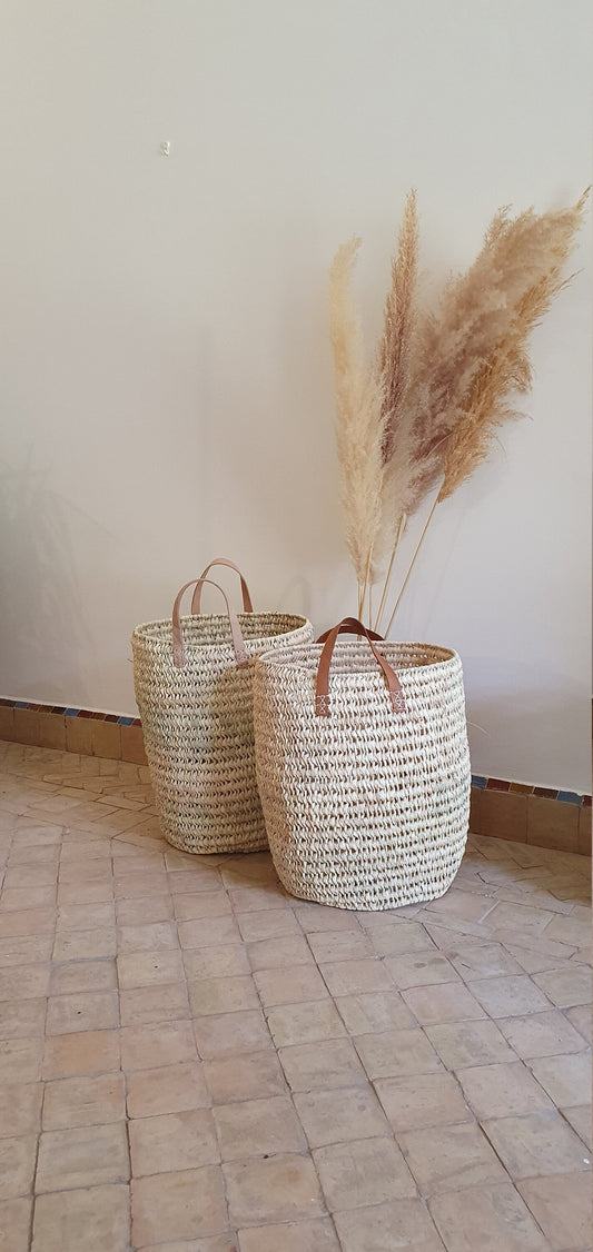 Panier rangement tressé en osier 80 cm-Libitii Shop