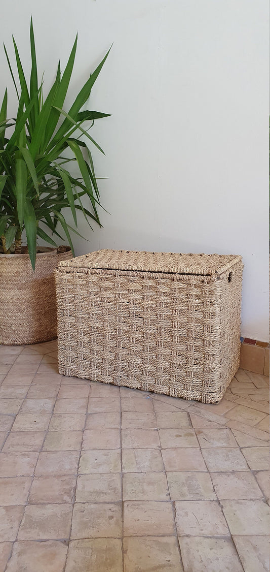 Panier rangement tressé en osier 80 cm-Libitii Shop