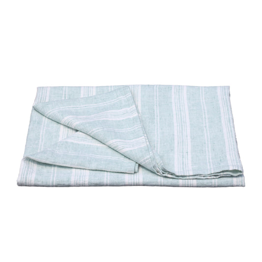 Linen Beach Towel - Stonewashed - Oversized - Heather Light Blue with White  Stripes - Luxury Thick Linen - Bath Sheet - Throw - Bath Towel - Deck