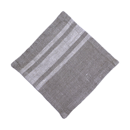 Metallic Linen Napkin in Natural & Silver