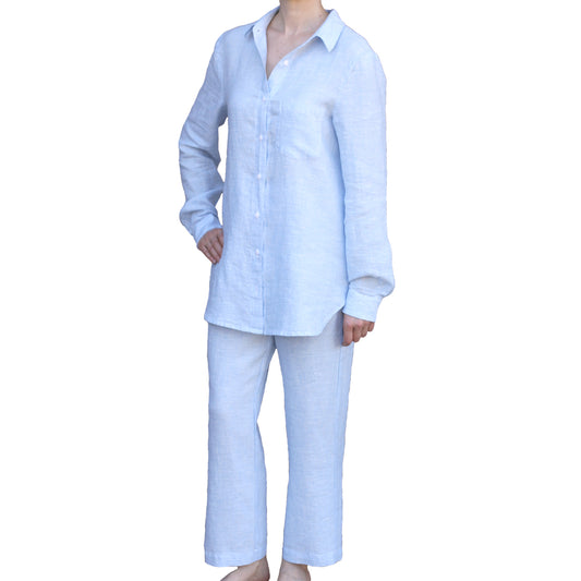 Women's Cotton Linen Lightweight Button Pajama Set Super-Soft Long Sleeve  Top with Pants Loungewear (Color : Light Blue, Size : Small) : :  Clothing, Shoes & Accessories