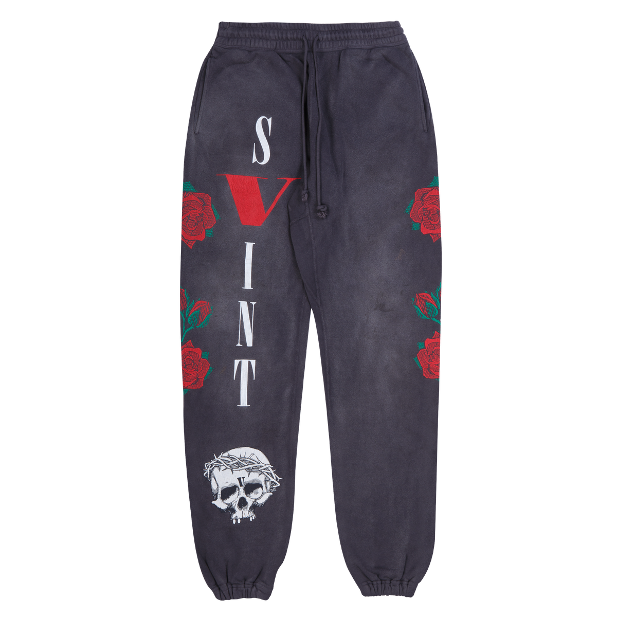 NTWRK - Saint Michael x Vlone Roses Sweatpants Aged Black