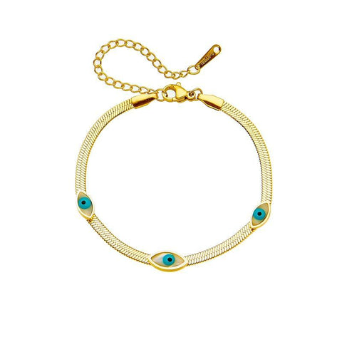 Pulseira Dourada Luxuosa Olhos Azuis- Banhada a Ouro, Semi-Jóias  Pulseira olho grego shopee  Pulseira olho grego bijuteria  Pulseira feminina para mulheres  Pulseira feminina banhada ouro, Pulseira feminina, Pulseira de Olho Grego, Pulseira  Dourada Luxuosa Olhos Azuis, joias Vivara, Joias, Acessórios femininos