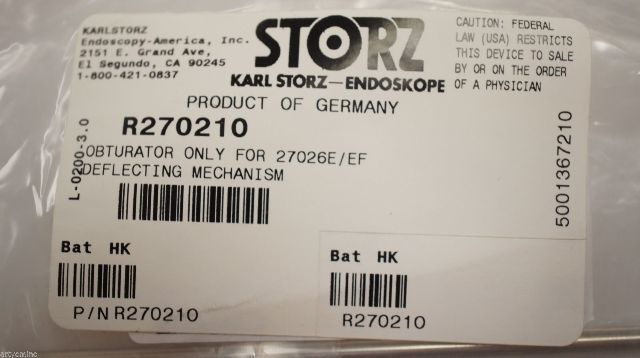 Karl Storz 270210 Obturator for 27026E/EF Deflecting Mechanism – imedsales
