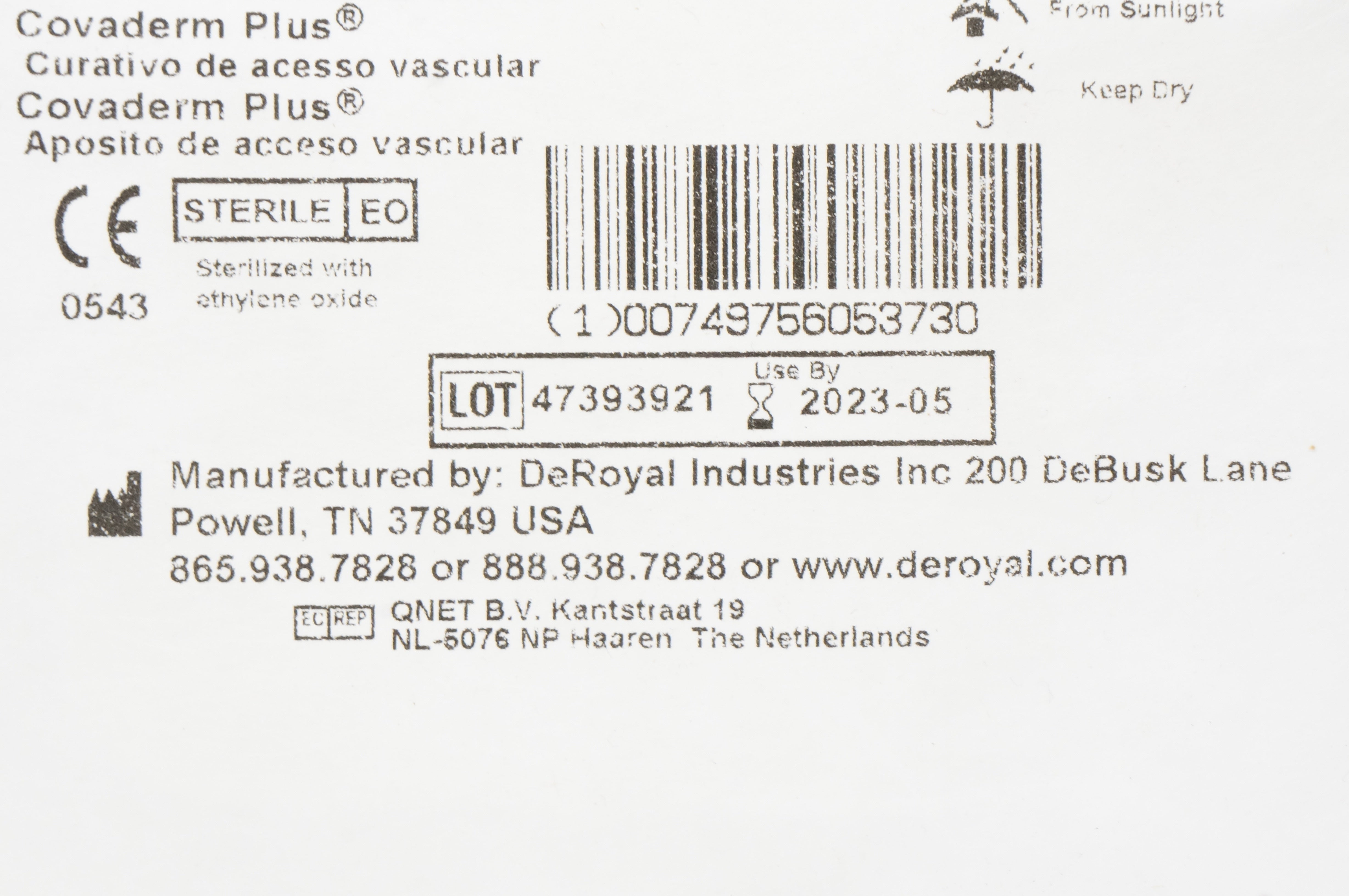 DeRoyal 46-405 Covaderm Plus Vascular Access dressing 4 x 4 inch ...