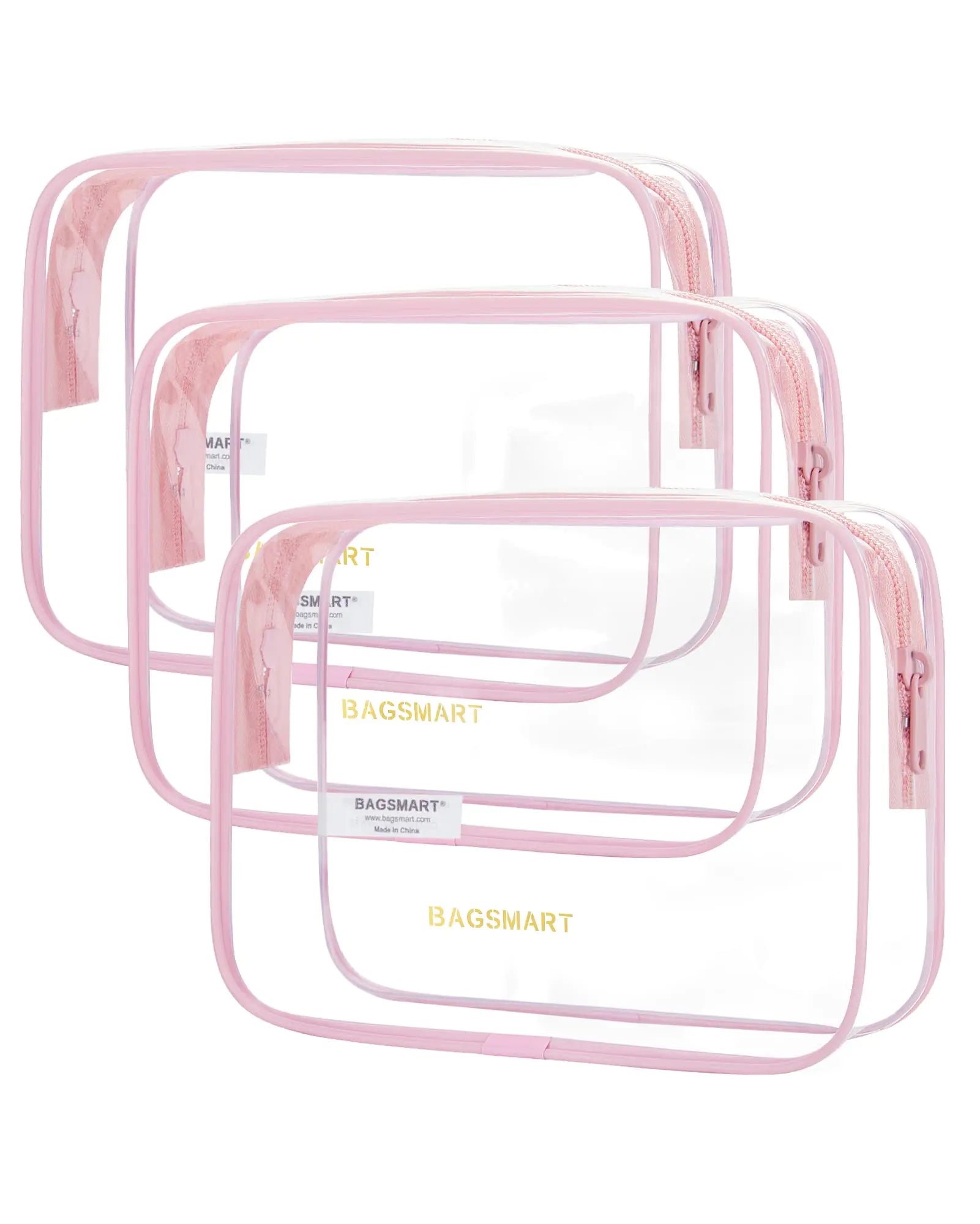 Pink TSA Trio Toiletry Bag Set