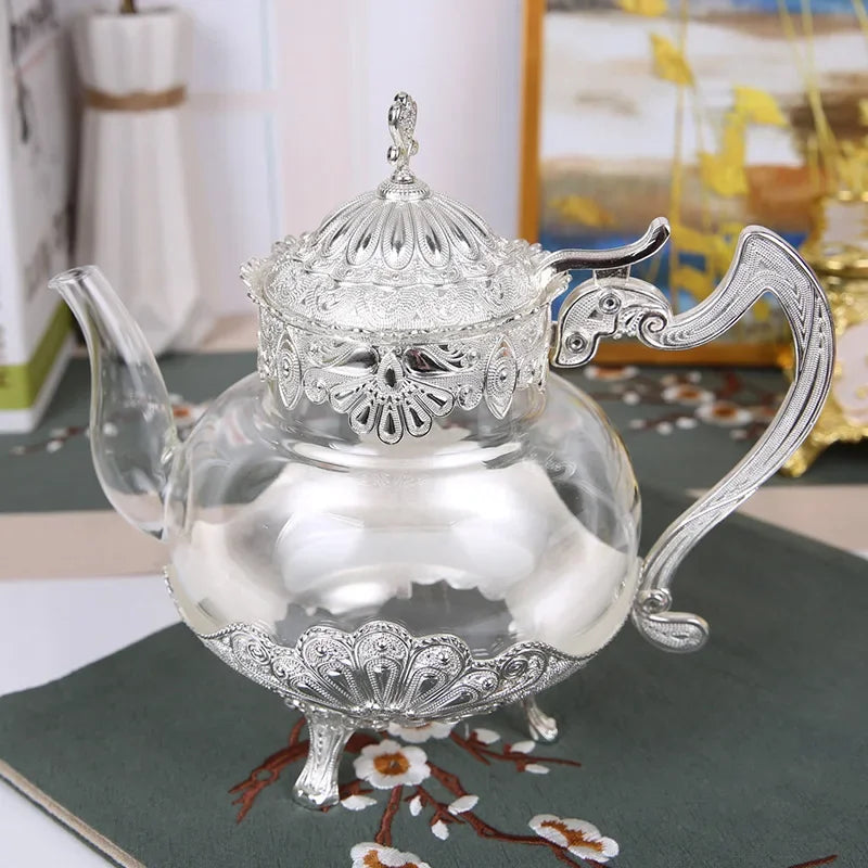 théière en verre Palace argent