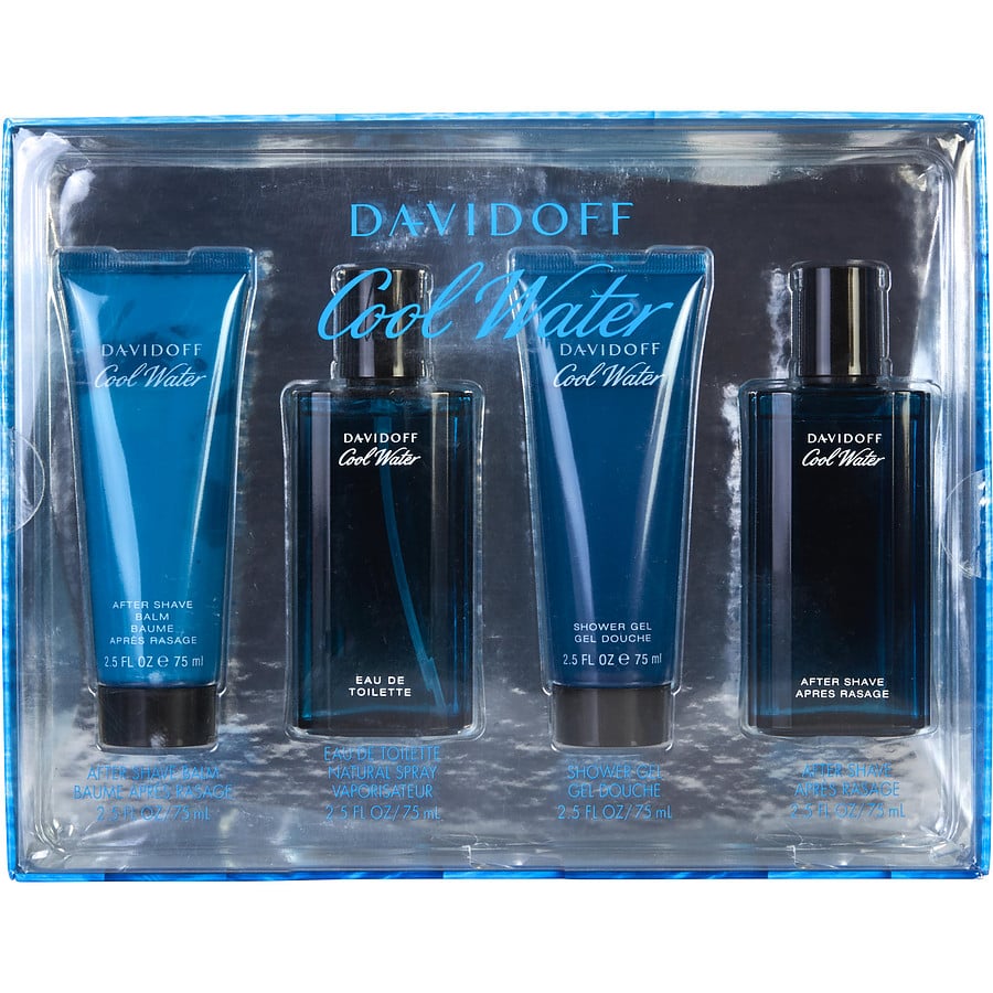 Cool Water By Davidoff Edt Spray 2.5 Oz & Aftershave 2.5 Oz & Aftershave Balm 2.5 Oz & Shower Gel 2.5 Oz