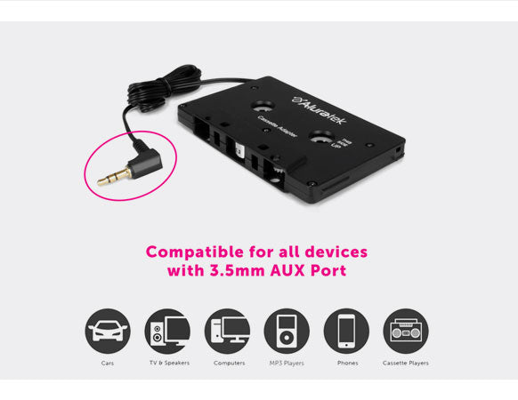 Car Audio Bluetooth Cassette Receiver, Tape Player Bluetooth 5.0 Cassette  Aux Adapter