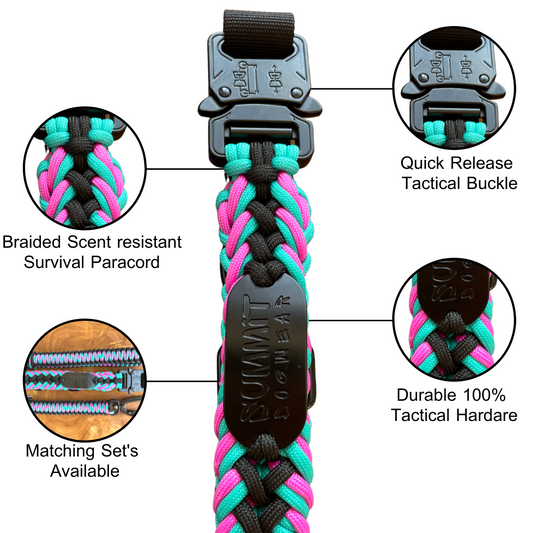 Premium Quick Release Tactical Paracord collar - Teal & Blue