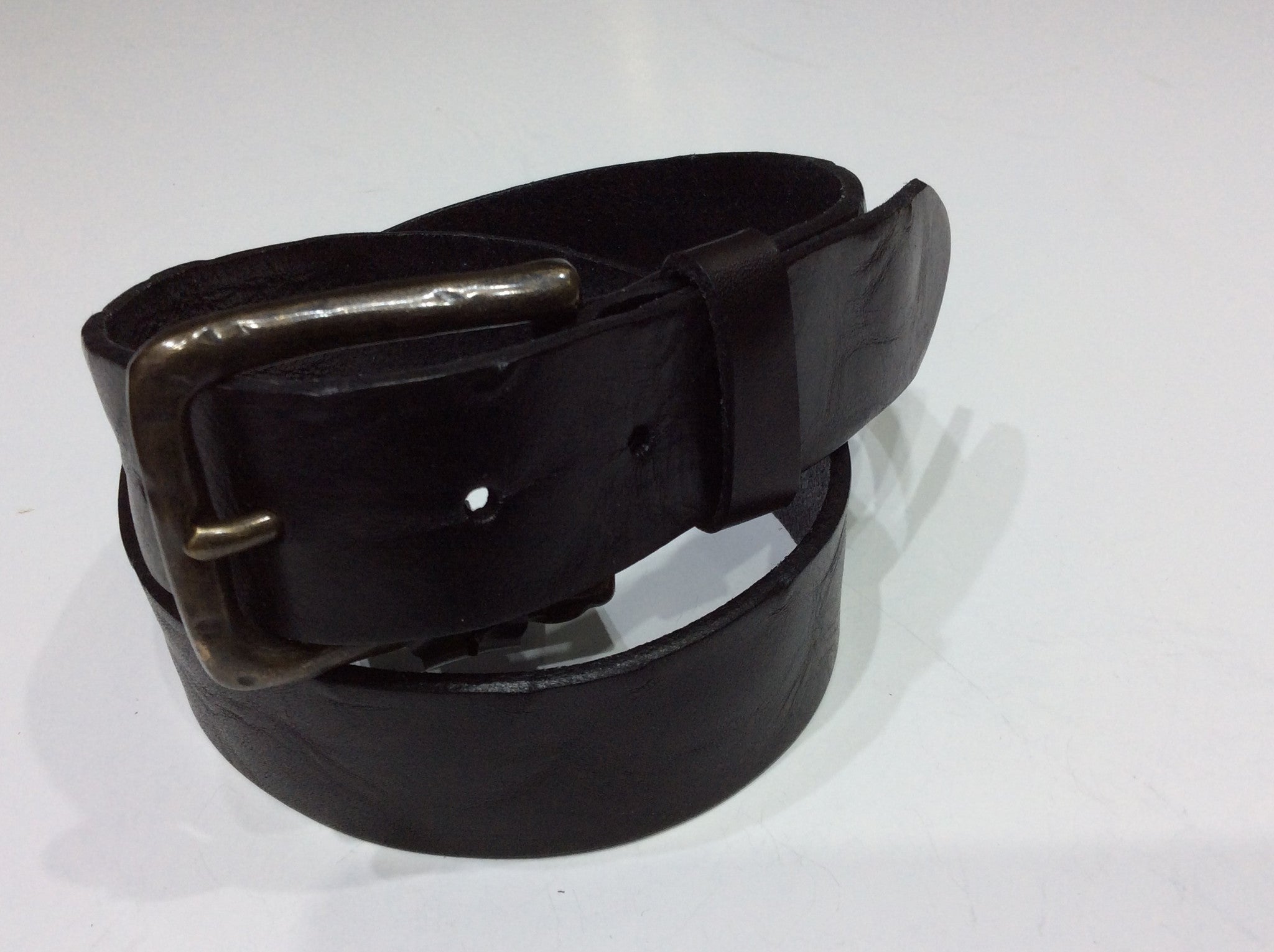 Belts-Wide Leather Black Belt Full Grained - DiJore