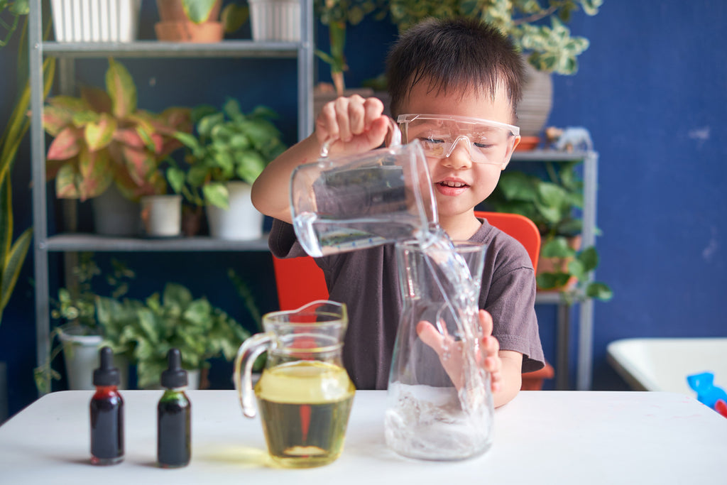 child doing an experiment
