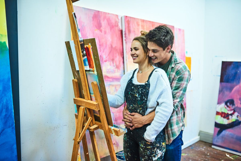 couple painting class