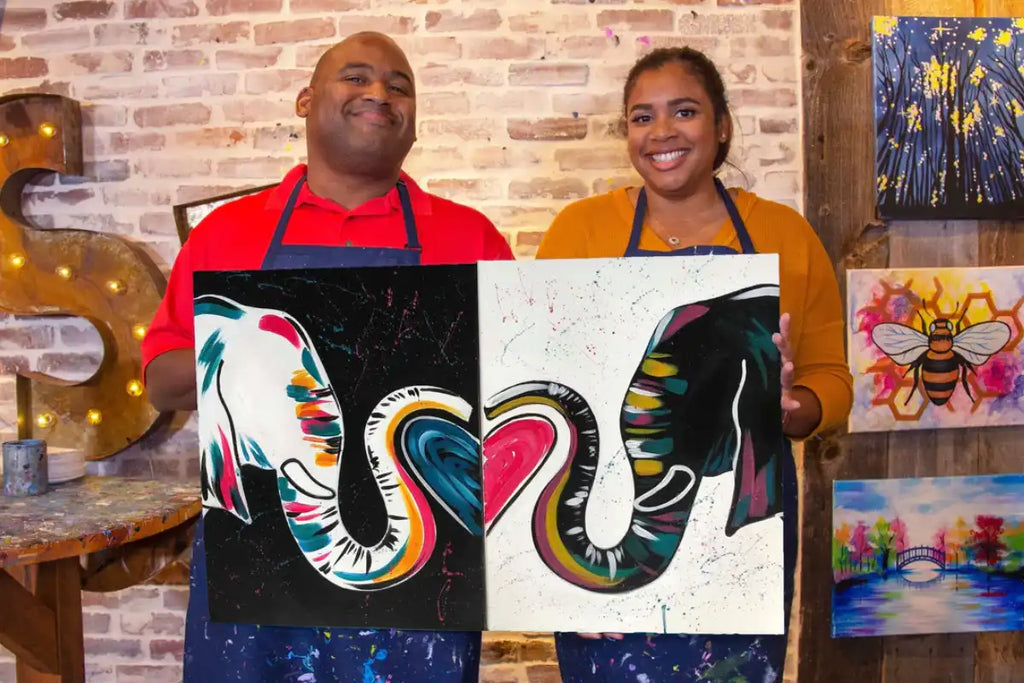 couples paint and sip