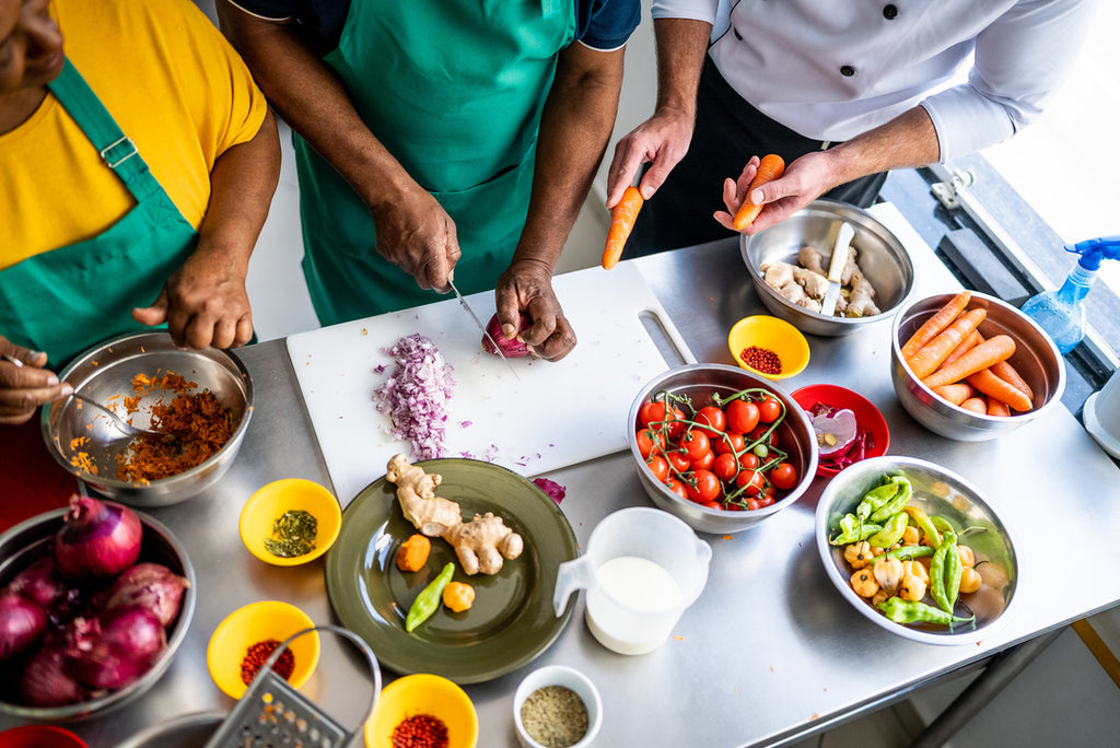 cooking class from above