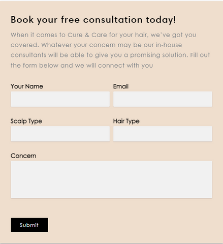 The Earth Collective Hair Consultation form
