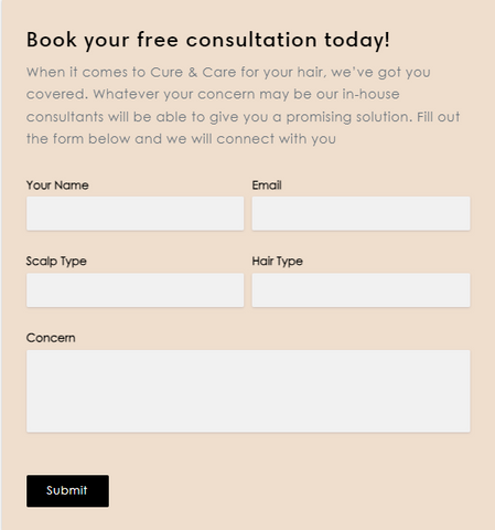 The Earth Collective's Hair Care Expert Consultation form